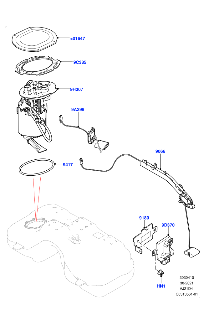 Fuel Pump And Sender Unit (2.0L AJ21D4 Diesel Mid,Itatiaia (Brazil))