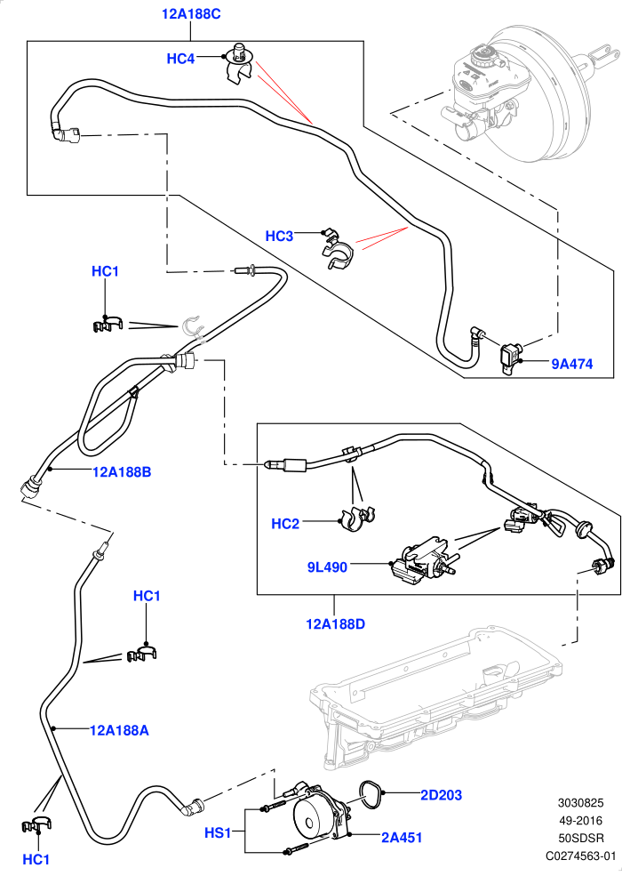 Vacuum Control And Air Injection (5.0L OHC SGDI SC V8 Petrol - AJ133,LHD)((V)FROMHA000001)
