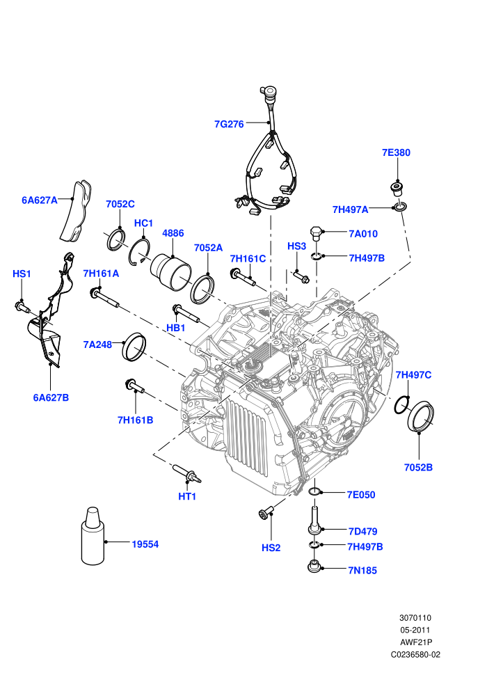 Transmission External Components (6 Speed Auto AWF21 AWD)