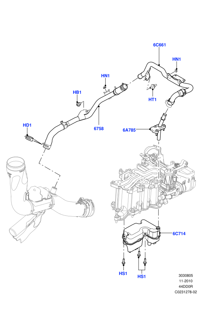 Emission Control - Crankcase (4.4L DOHC DITC V8 Diesel)((V)FROMBA000001)