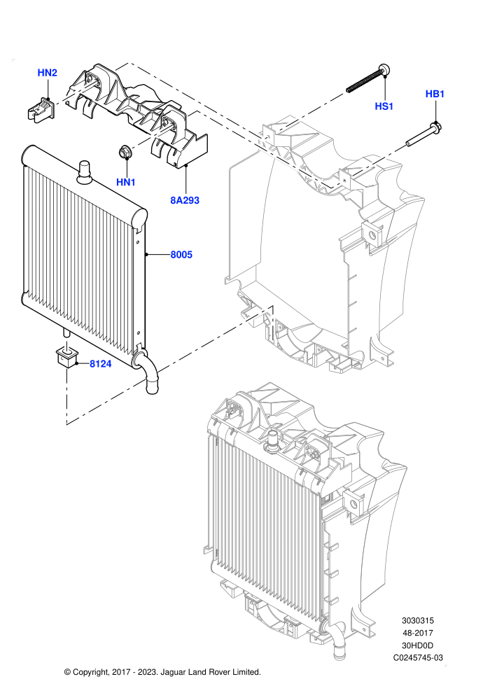 Radiator/Coolant Overflow Container (3.0L DOHC GDI SC V6 PETROL)(Auxiliary Unit)