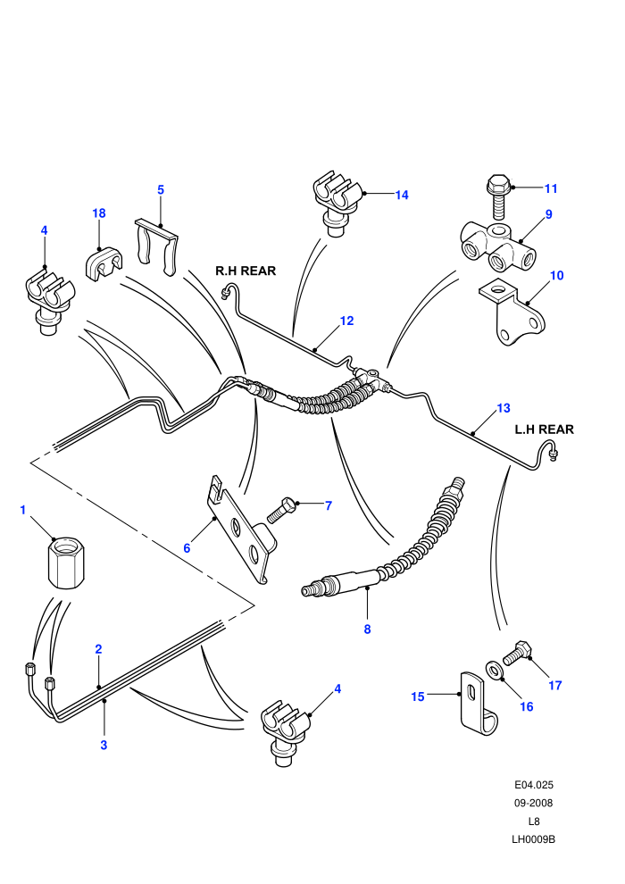 Rear Brake Pipes (4 Wheel Anti-Lock Braking System)((V)FROM7A000001)