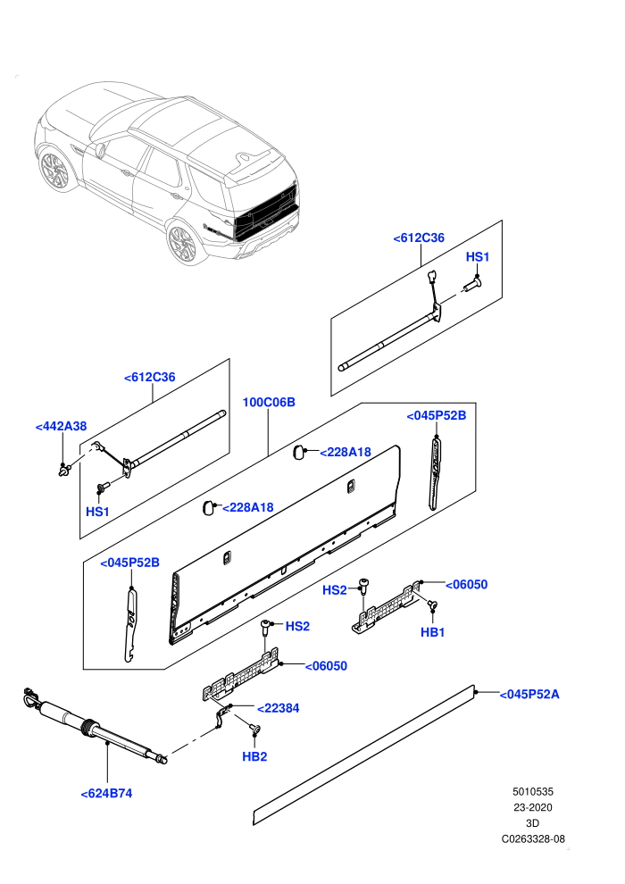 Load Compartment Trim (Inner Tailgate - Powered)(Floor,Power Deployable,Solihull Plant Build)((V)FROMHA000001)