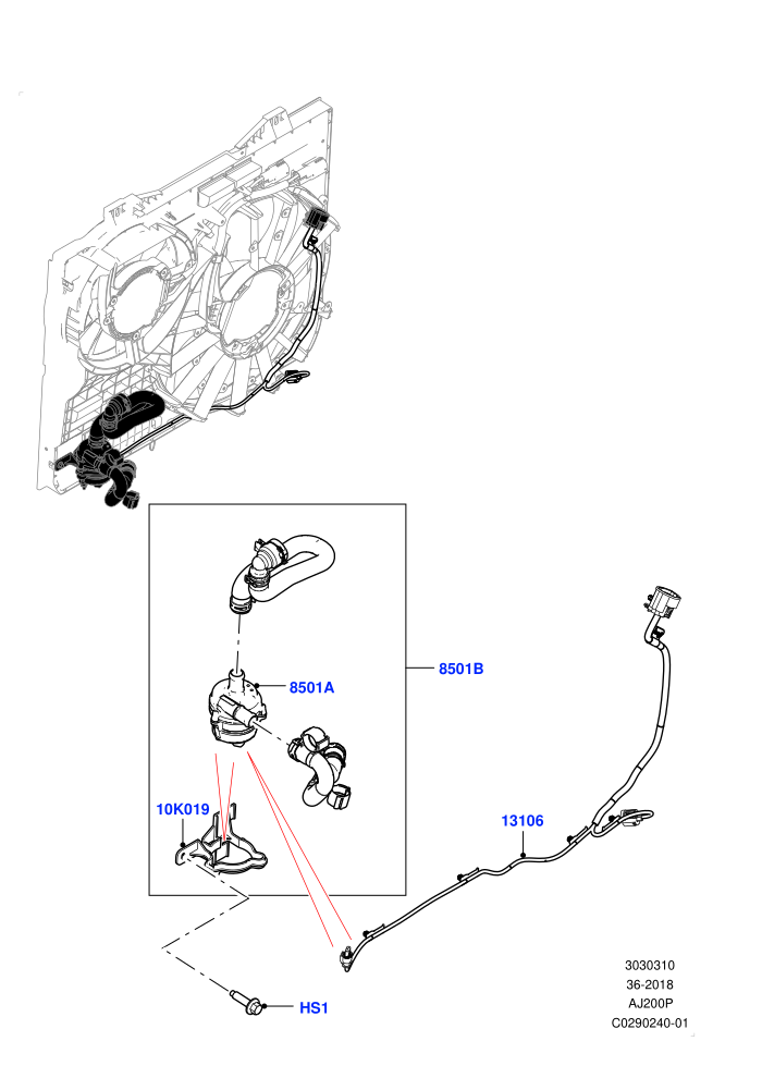Water Pump (2.0L I4 High DOHC AJ200 Petrol)(Auxiliary Unit,Nitra Plant Build)((V)FROMK2000001)