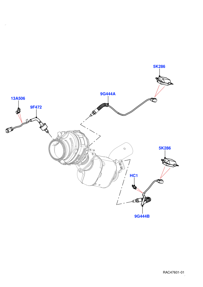 Exhaust Sensors And Modules (3.0L AJ20P6 Petrol High,3.0L AJ20P6 Petrol PHEV,Beijing 6 Petrol Emission,China N6B (Petrol) - Compliance,EU6D - Final (Petrol) Emission,EU6D Final - Plus Emission)