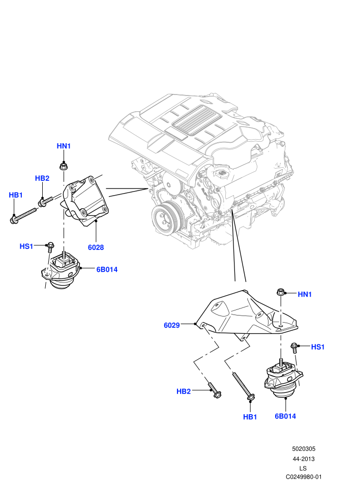 Engine Mounting (3.0L DOHC GDI SC V6 PETROL)((V)FROMEA000001)