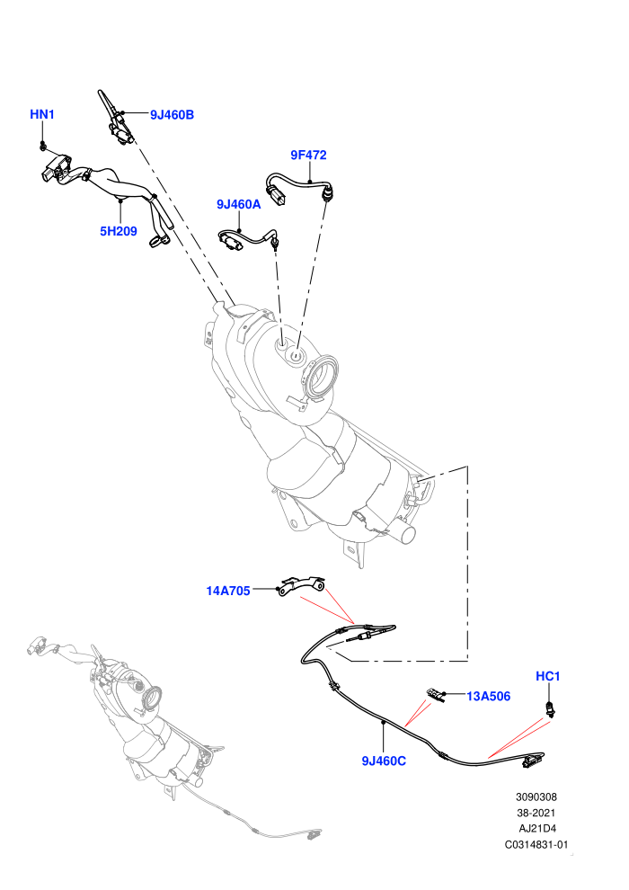 Exhaust Sensors And Modules (2.0L AJ21D4 Diesel Mid,Itatiaia (Brazil))((V)TOMT999999)