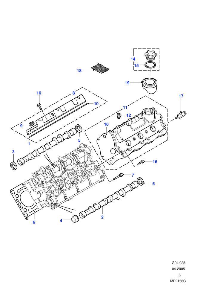 Camshaft, Camshaft Cover (2.5 KV6 Petrol,Automatic Transmission)
