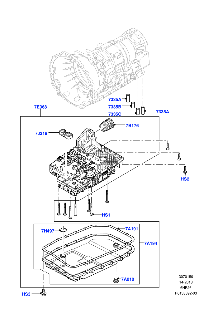 Valve Body - Main Control & Servo's (6 Speed Auto ZF 6HP26 Steptronic)((V)TO9A999999)