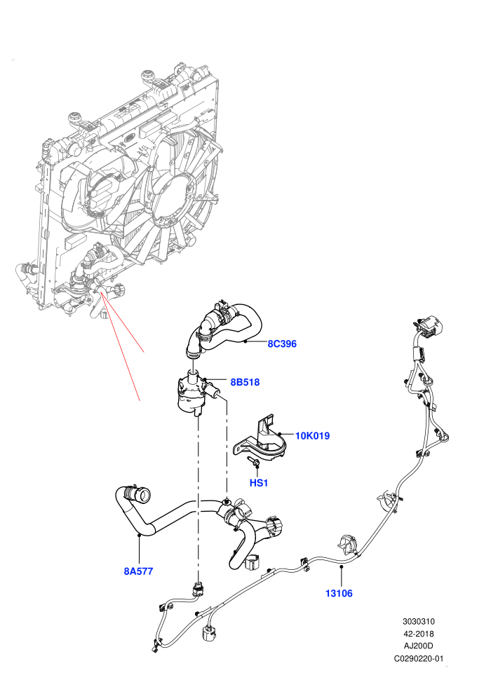 Water Pump (2.0L I4 DSL MID DOHC AJ200)(Auxiliary Unit,Nitra Plant Build)((V)FROMK2000001)