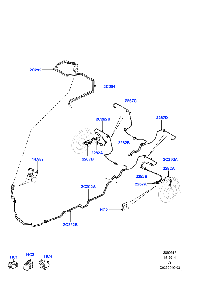Rear Brake Pipes (LHD)((V)FROMAA000001)