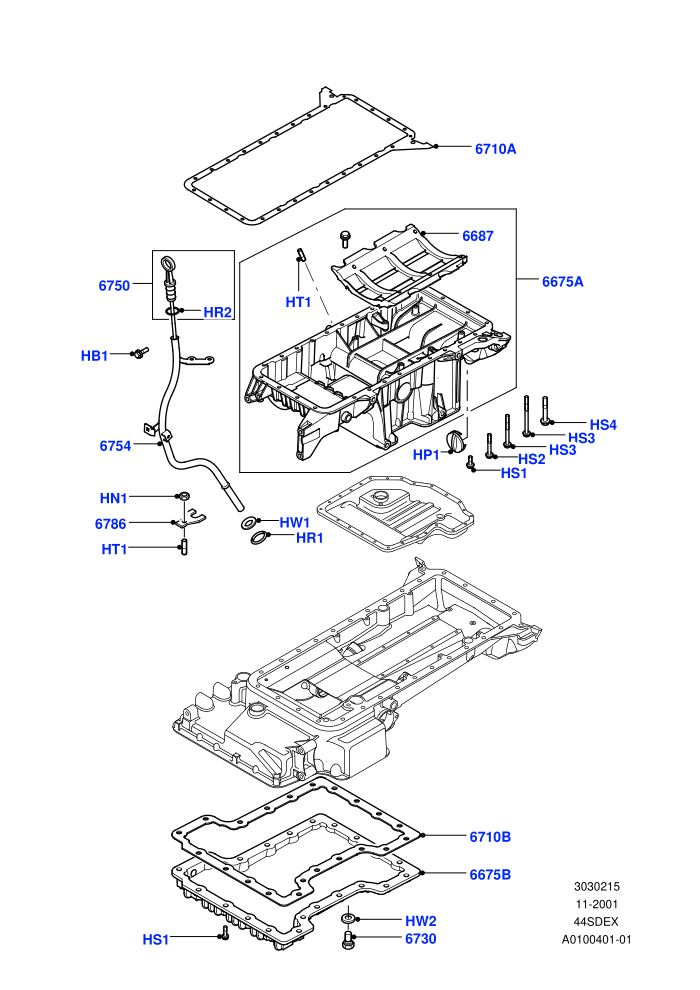 Oil Pan/Oil Level Indicator (M62 B44 4.4 V8 Petrol)