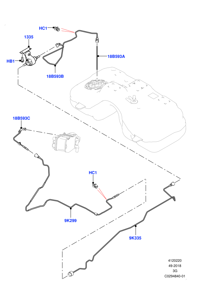 Auxiliary Fuel Fired Pre-Heater (Fuel Fired Heater With Park Heat,Fuel Heater W/Pk Heat With Remote,Halewood (UK),With Fuel Fired Heater)(Heater Fuel Supply)