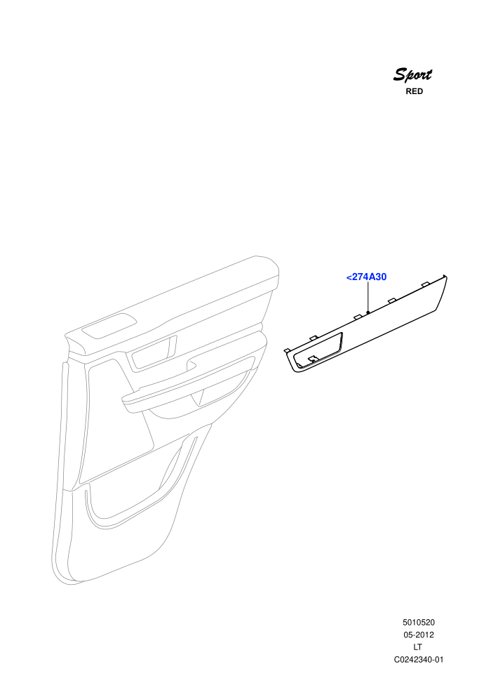 Rear Door Trim Installation (Red Sport LE)((V)FROMDA000001)
