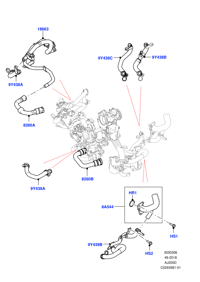 EGR Cooling System (2.0L AJ20D4 Diesel High PTA,2.0L AJ20D4 Diesel LF PTA,2.0L AJ20D4 Diesel Mid PTA,Halewood (UK))