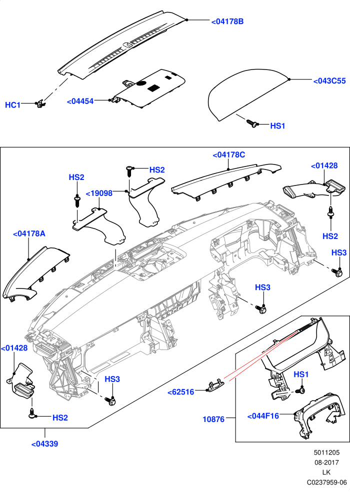 Instrument Panel (External,Upper)((V)TOEA152799)