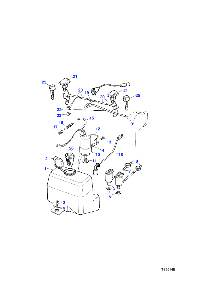 Pump And Reservoir (With Headlamp Washer/Wiper)