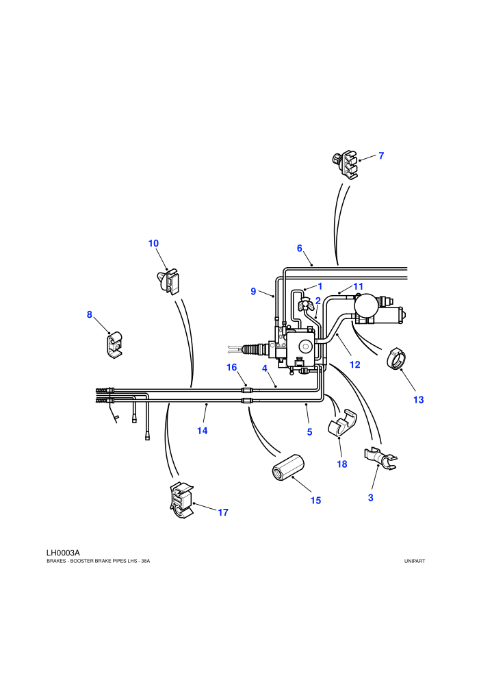 Booster Brake Pipes (LHD)