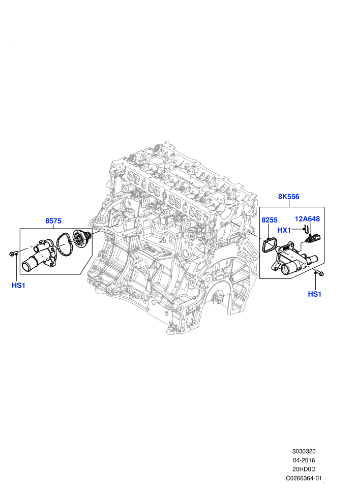 Thermostat/Housing & Related Parts (2.0L 16V TIVCT T/C 240PS Petrol,Itatiaia (Brazil))((V)FROMGT000001)