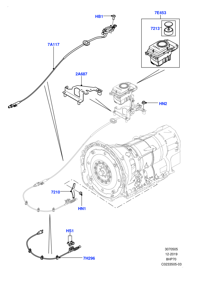 Gear Change-Automatic Transmission (4.4L DOHC DITC V8 Diesel,8 Speed Auto Trans ZF 8HP70 4WD)(Floor)((V)FROMBA000001)