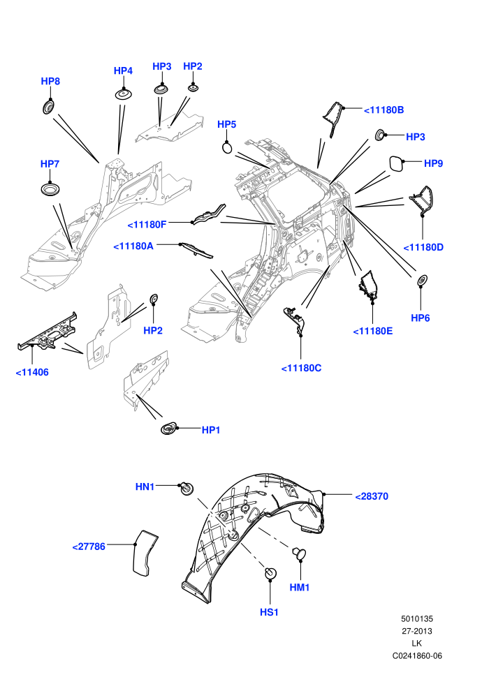 Side Panels - Inner (Inner - Rear,Middle - Rear,Wheelarch)