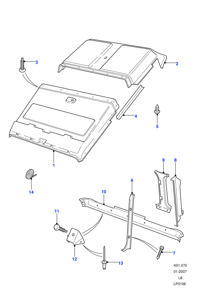 Roof Trim (110&nbsp;Wheelbase,130&nbsp;Wheelbase,Chassis Crew Cab,Crew Cab HCPU,Crew Cab Pick Up)((V)FROM7A000001)