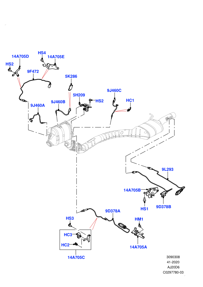 Exhaust Sensors And Modules (3.0L AJ20D6 Diesel High,EU6D - Final (Diesel) Emission,J-WLTP Emission,L7 Emission - Brazil)((V)FROMLA000001)