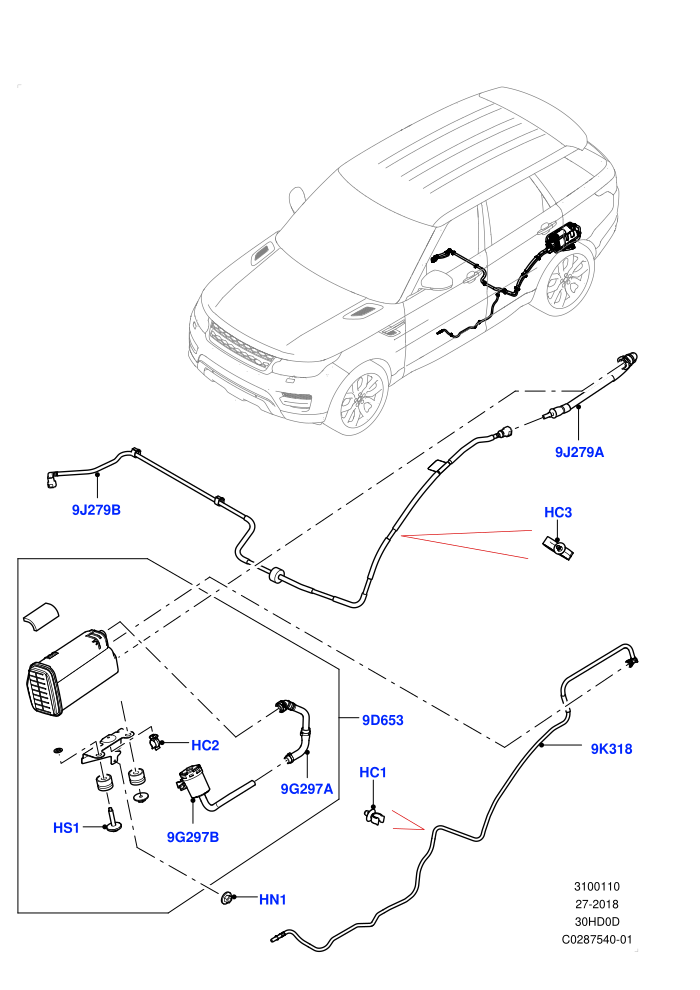 Fuel Lines (3.0L DOHC GDI SC V6 PETROL,Pet Tank W/O Leak Det - Std Filter)(Rear)((V)FROMKA000001)