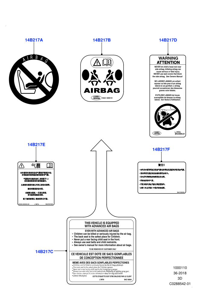 Labels (Air Bag,Nitra Plant Build)((V)FROMK2000001)