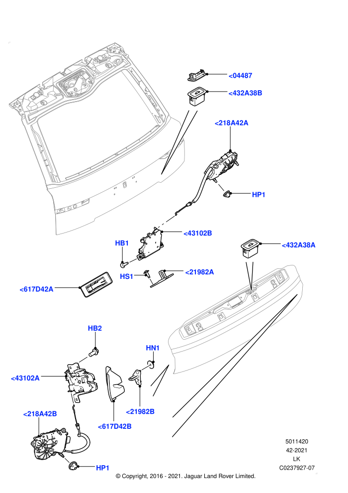 Luggage Compt/Tailgte Lock Controls