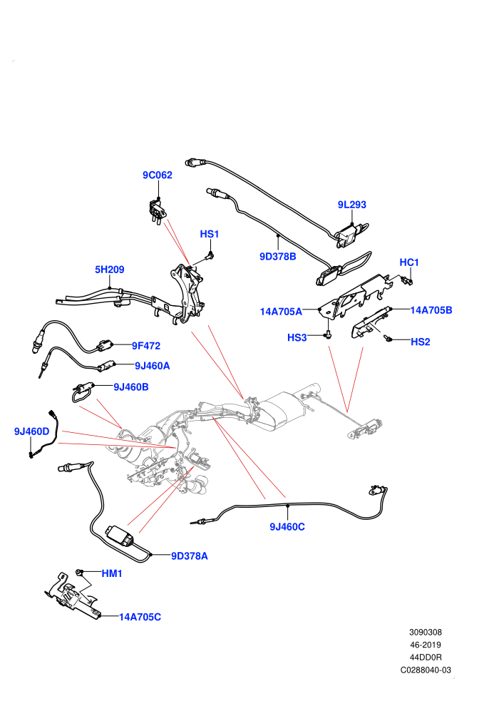 Exhaust Sensors And Modules (4.4L DOHC DITC V8 Diesel,EU6D Diesel + DPF Emissions)((V)FROMKA000001)
