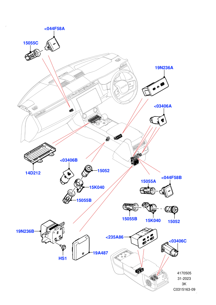 Instrument Panel Related Parts (Front)