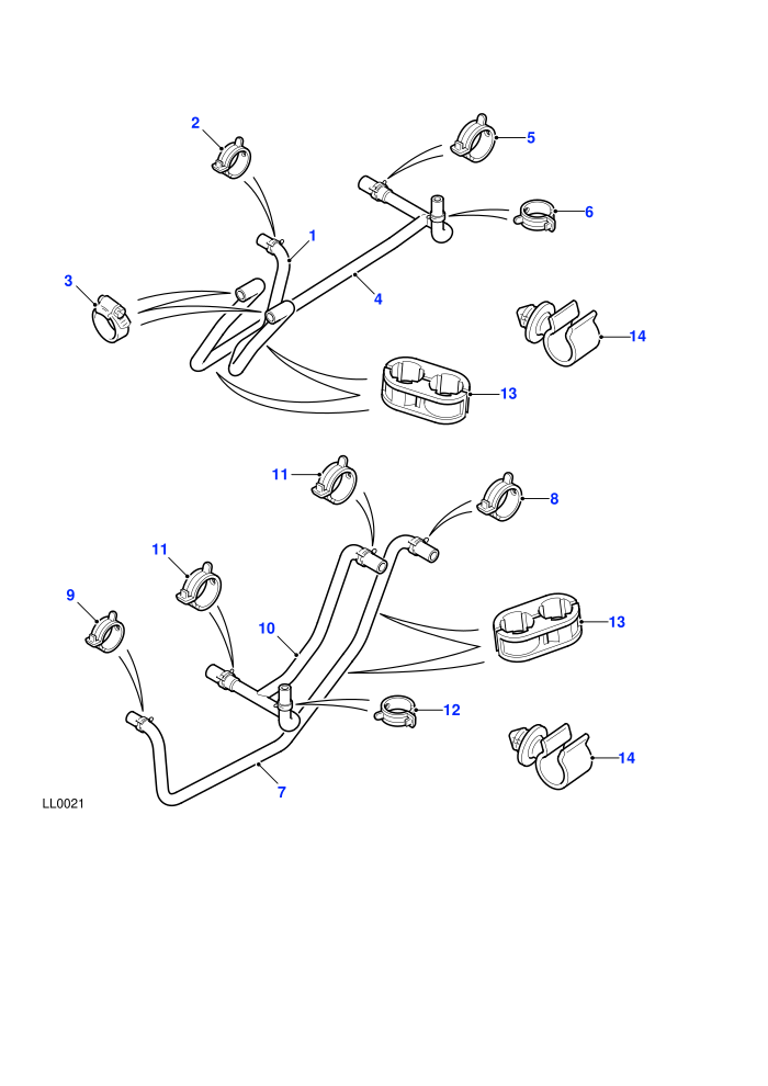 Heater Pipes (2.5L 5 Cyl L/R Turbo Diesel,Td5)