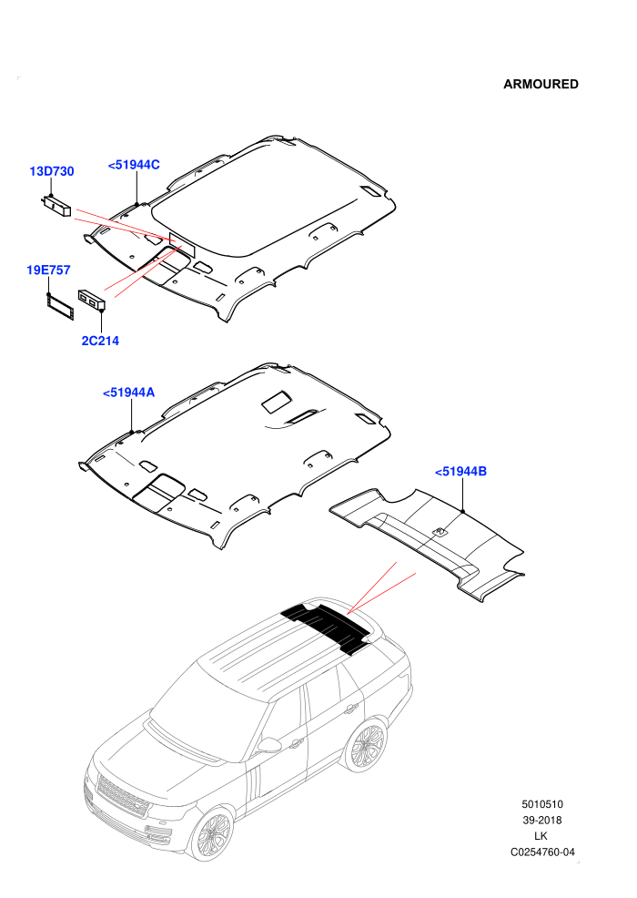 Headlining And Sun Visors (Armoured)((V)FROMEA000001)