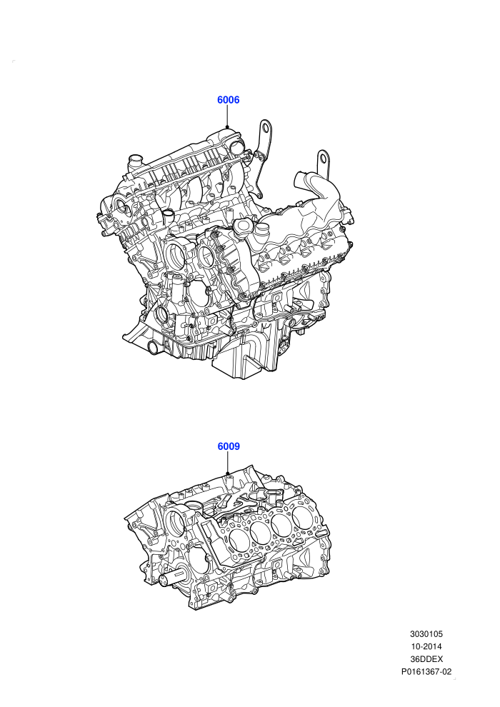 Service Engine And Short Block (3.6L V8 32V DOHC EFi Diesel Lion)((V)TO9A999999 (V)FROM7A000001)