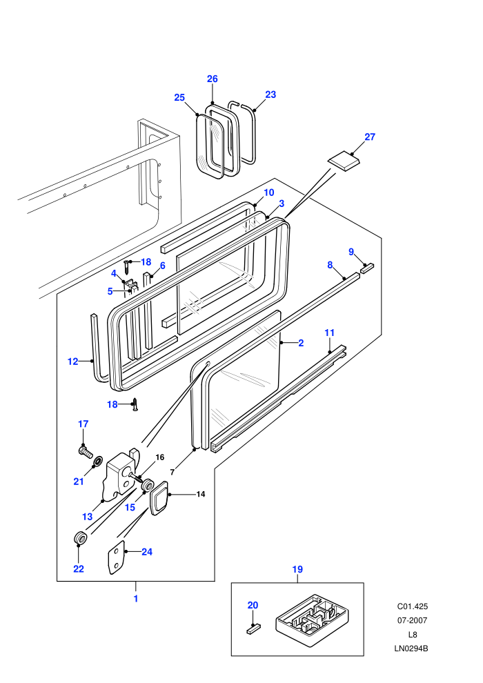 Side Windows (110&nbsp;Wheelbase,90&nbsp;Wheelbase,Hard Top,Station Wagon - 3 Door,Station Wagon - 5 Door)((V)FROM7A000001)