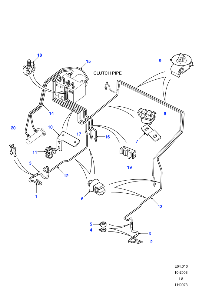 Front Brake Pipes (4 Wheel Anti-Lock Braking System,RHD)((V)TOAA999999 (V)FROM7A000001)