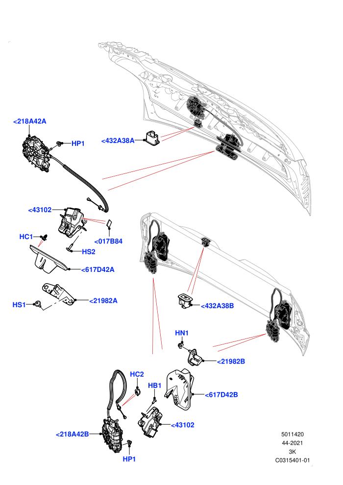 Luggage Compt/Tailgte Lock Controls