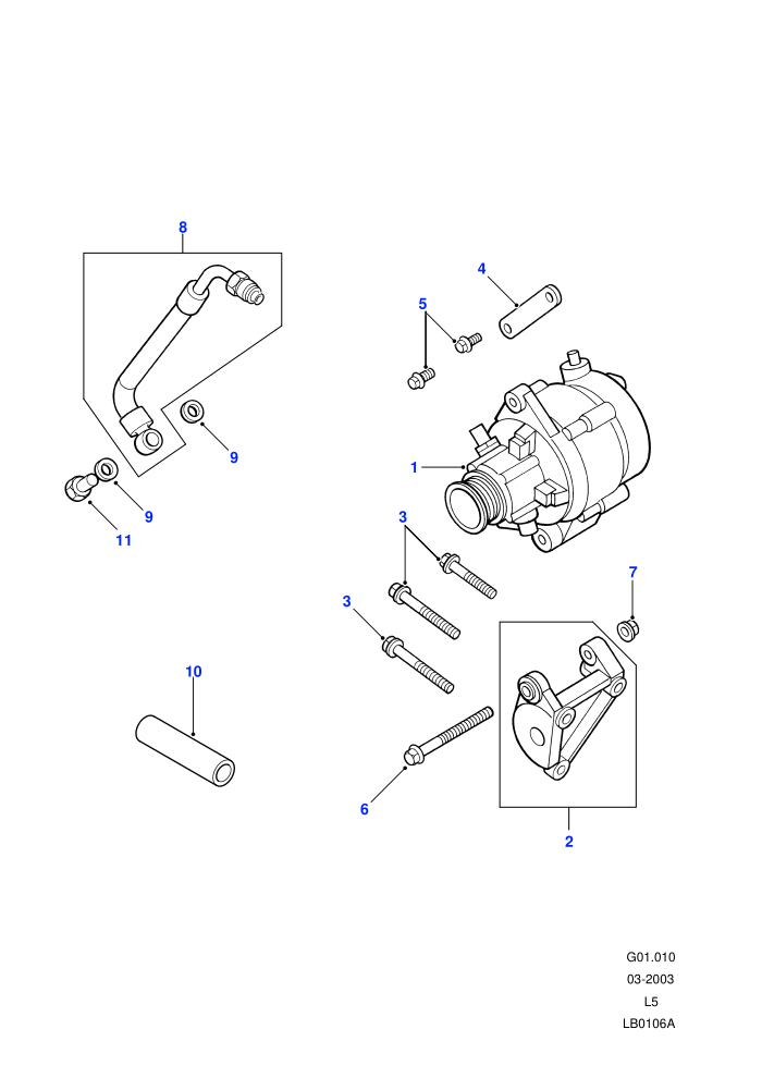 Alternator (2.5L 5 Cyl L/R Turbo Diesel)