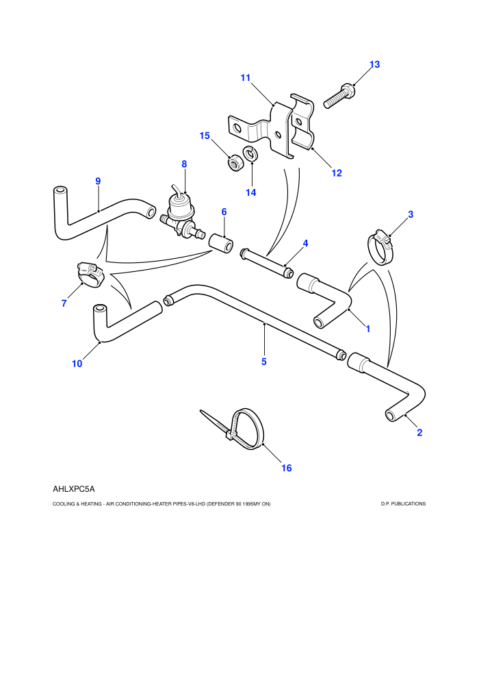 Heater Pipes (LHD,V8,With Air Conditioning)
