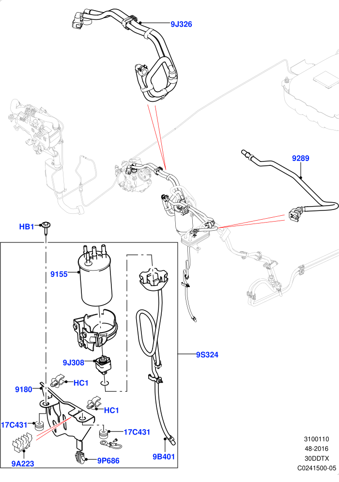 Fuel Lines (3.0 V6 Diesel)(Front)