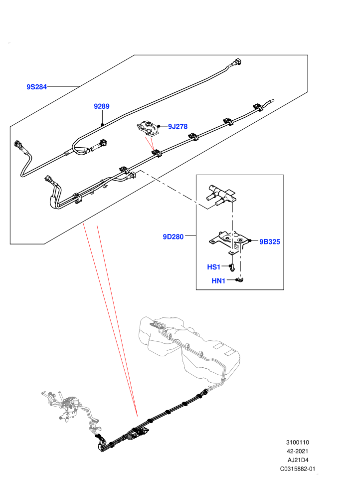 Fuel Lines (2.0L AJ21D4 Diesel Mid,Less Diesel Fuel Cooler)(Rear)((V)FROMNA000001)