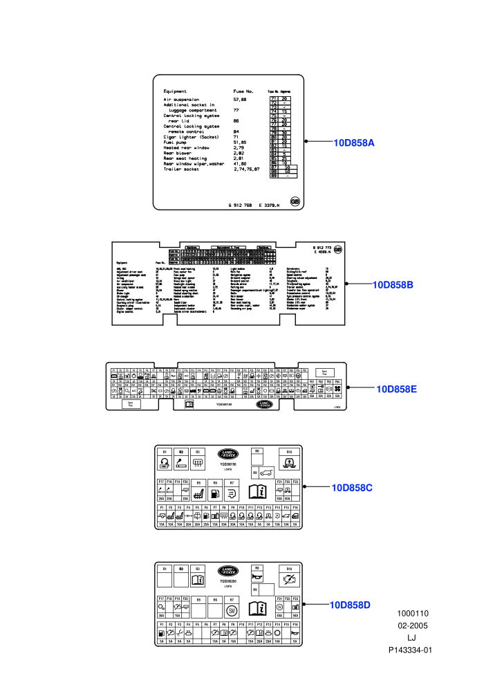 Labels (Fuse Box)((V)TO9A999999)