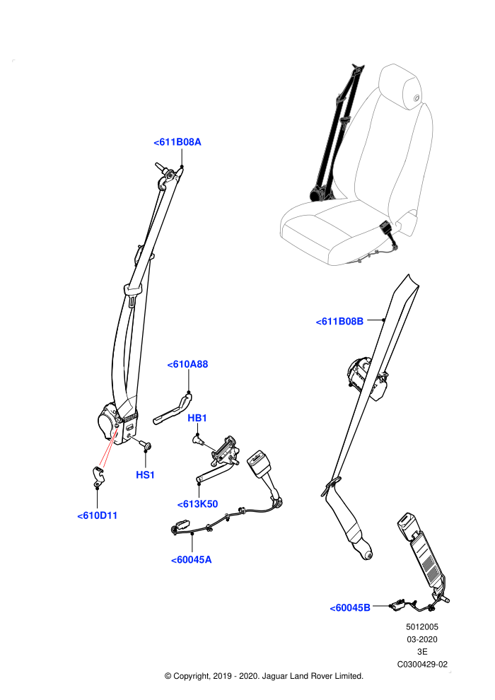 Front Seat Belts (Standard Wheelbase)