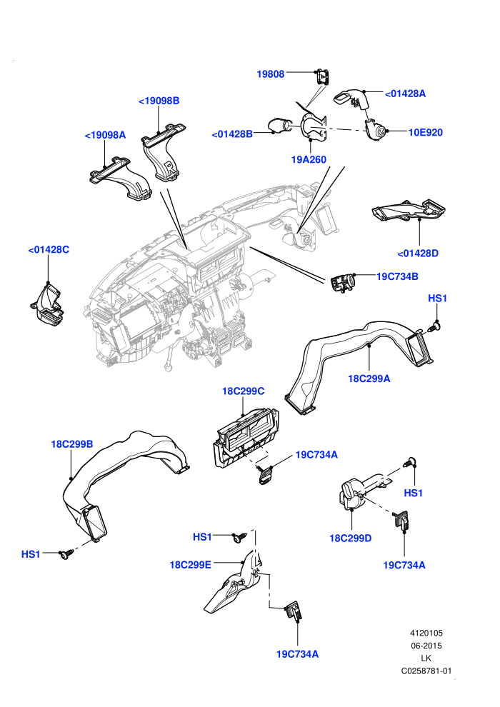 Air Vents, Louvres And Ducts (Head Up Display)(Instrument panel,Internal Components)((V)FROMFA000001)