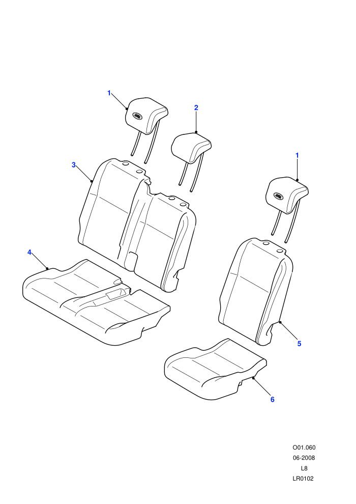 Middle Row Seats (110&nbsp;Wheelbase,Station Wagon - 5 Door)