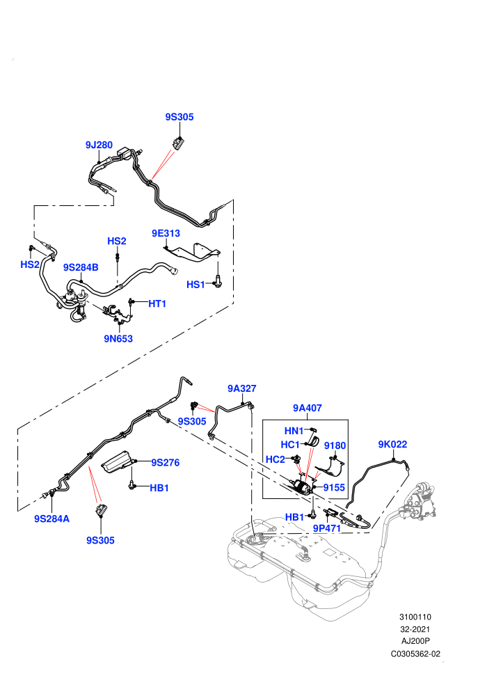 Fuel Lines (2.0L AJ20P4 Petrol E100 PTA,Itatiaia (Brazil))((V)FROMLT000001)