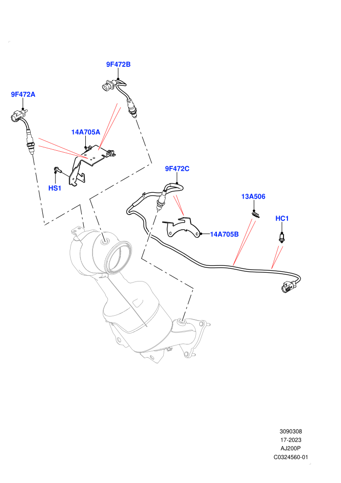 Exhaust Sensors And Modules (2.0L AJ20P4 Petrol E100 PTA,Itatiaia (Brazil))((V)FROMNT000001)