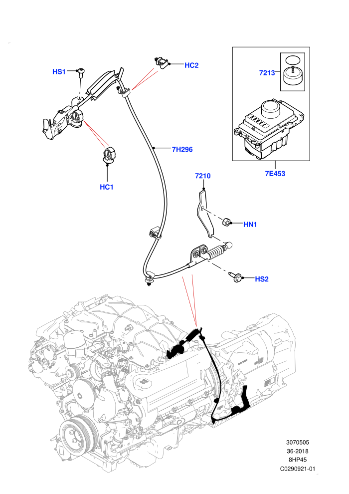 Gear Change-Automatic Transmission (2.0L I4 DSL MID DOHC AJ200,3.0L DOHC GDI SC V6 PETROL,8 Speed Auto Trans ZF 8HP45)(Nitra Plant Build)((V)FROMK2000001)