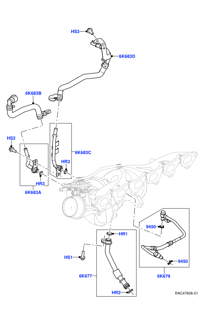 Turbocharger (3.0L AJ20P6 Petrol High)(Lubrication And Cooling)